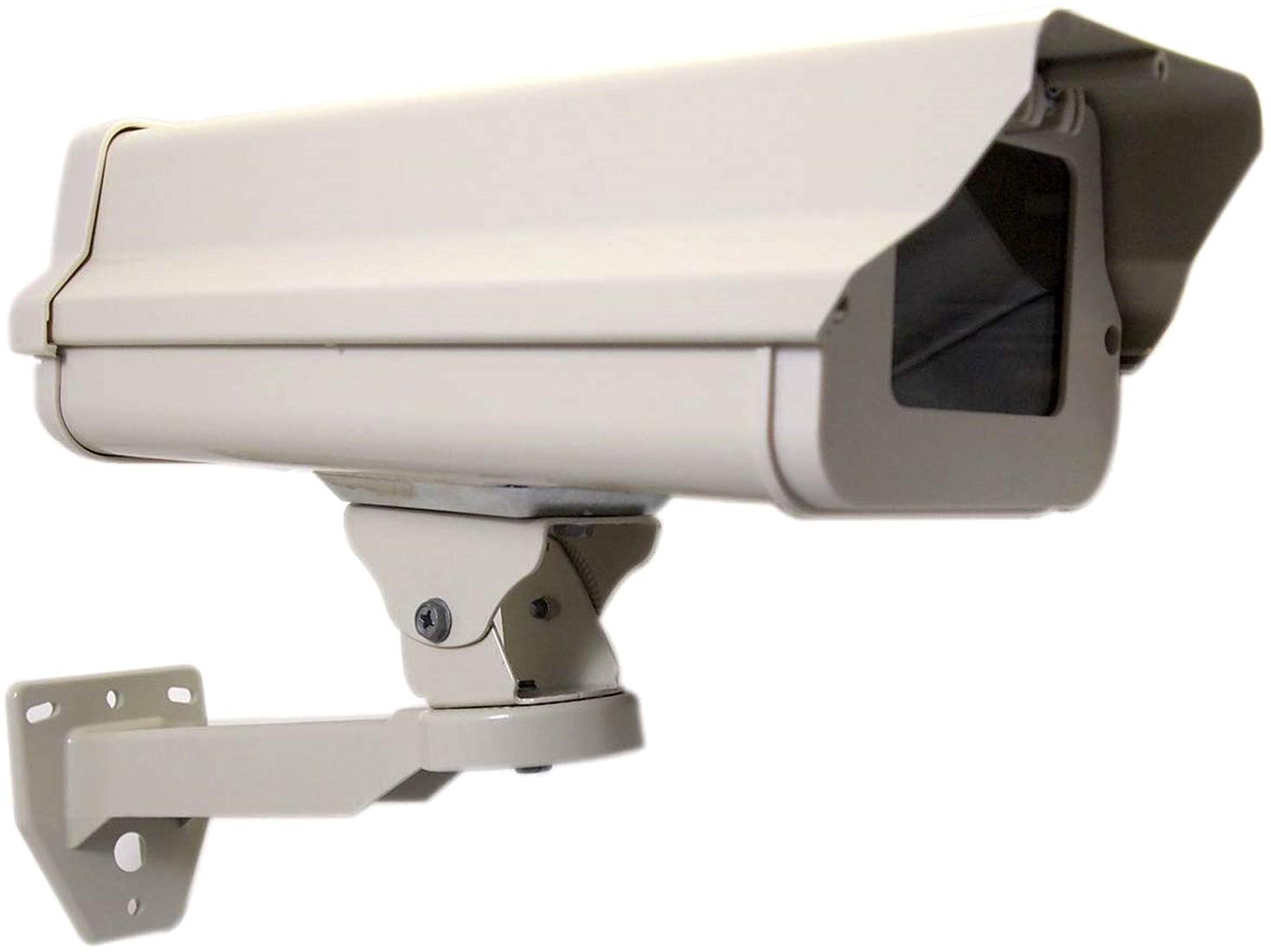 Weatherproof box CCTV camera in housing with wall bracket